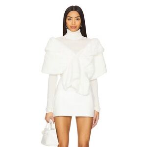 Elegant White Faux Fur Wrap